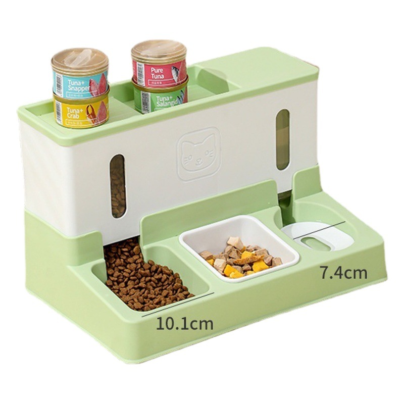 Nueva mascota suministros diarios para mascotas tazón perro tazón gato tazón Alimentador automático fuente de bebida para mascotas grano Cubo de almacenamiento