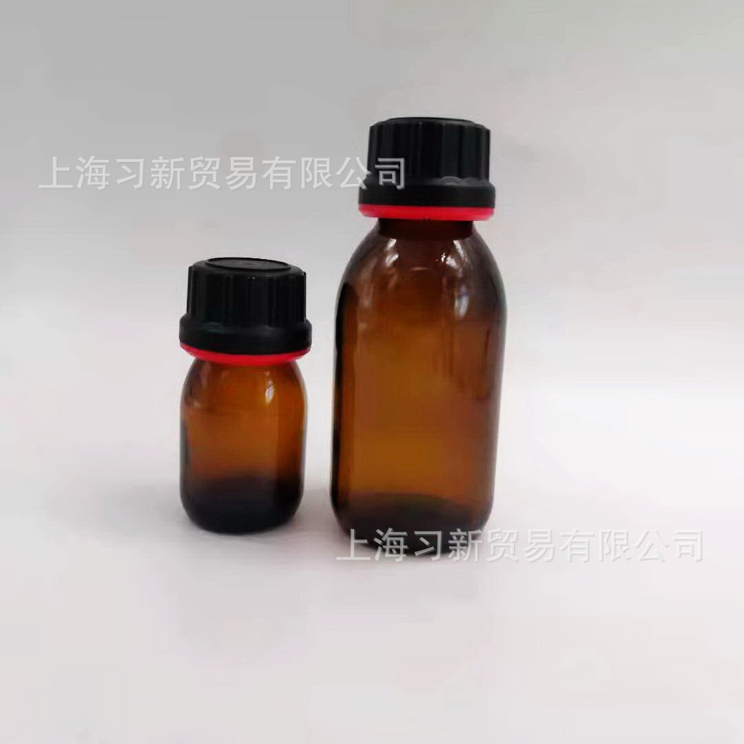 30ml60ml100ml250ml棕色广口化工/试剂玻璃瓶四氟膜垫片盖抗腐蚀