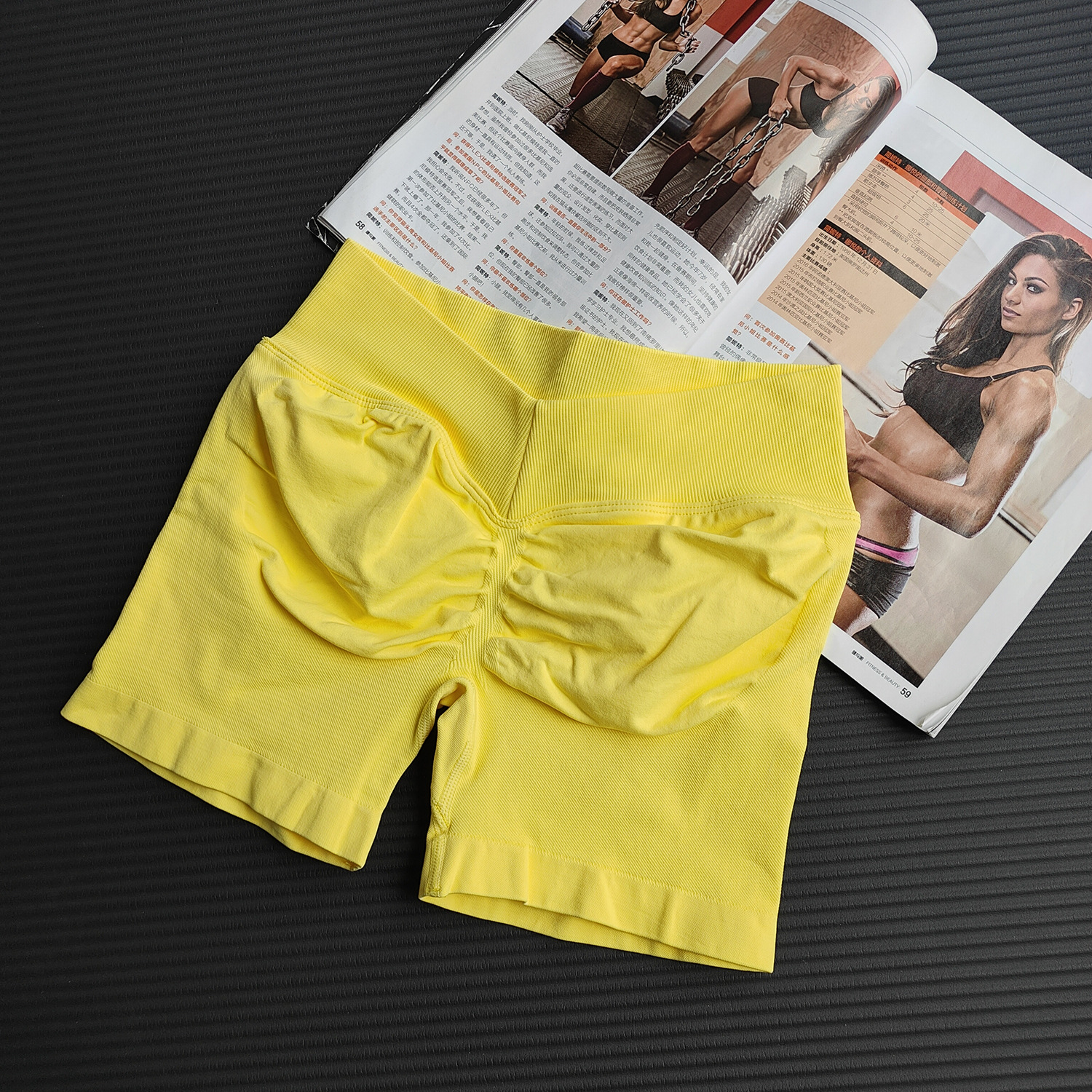 Amazon trasero V cintura alta elástica caderas abdominales sin costuras pantalones cortos panty sin costuras pantalones cortos mujeres image 16
