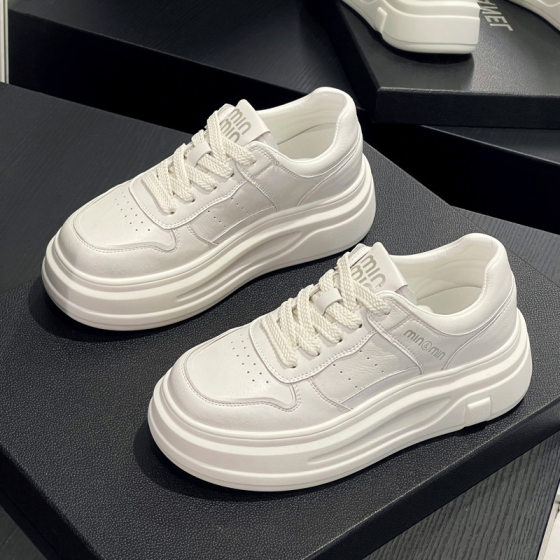 Thick-soled small white shoes women's 2025 spring new height-increasing small all-match board shoes female students sports casual shoes