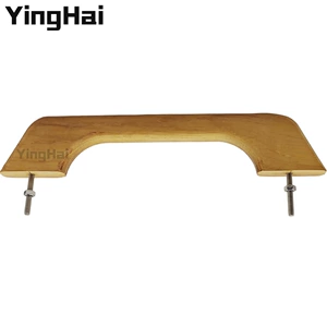 12inch Teak Solid Wood Single Ring Handle Armrest Pull Handle for Yacht Rv Furniture Home Hardware Accessories