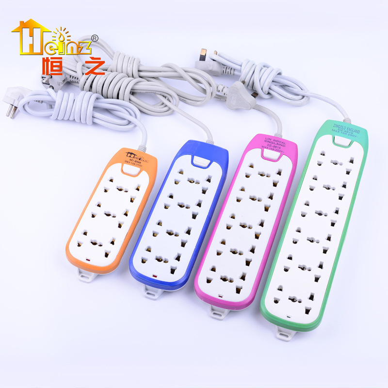 Color brillante lámpara de cinta interruptor de alimentación inalámbrica remolque móvil multi-posición conector eléctrico toma de corriente comercial principal