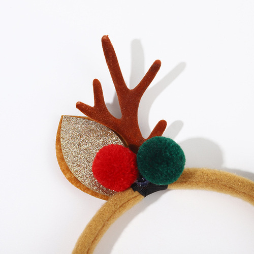 Cross-border Christmas antler headband, cartoon plush elk headband, Christmas party decoration headband, antler headband