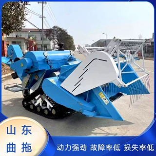 新款家用小型山地梯田作业15马力稻麦履带收割机大豆联合收获机