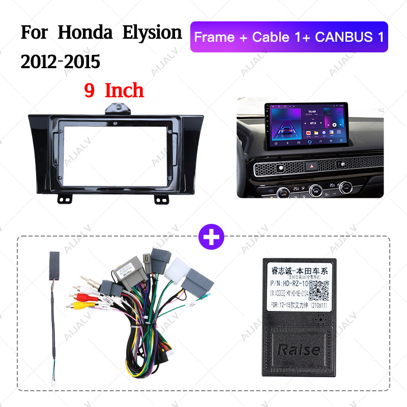 Cross-Border Hot-Selling Versatile Frame Suitable for 12-15 Honda Elysion 9inch Left-Hand Drive Android Navigation Frame Dvd Panel