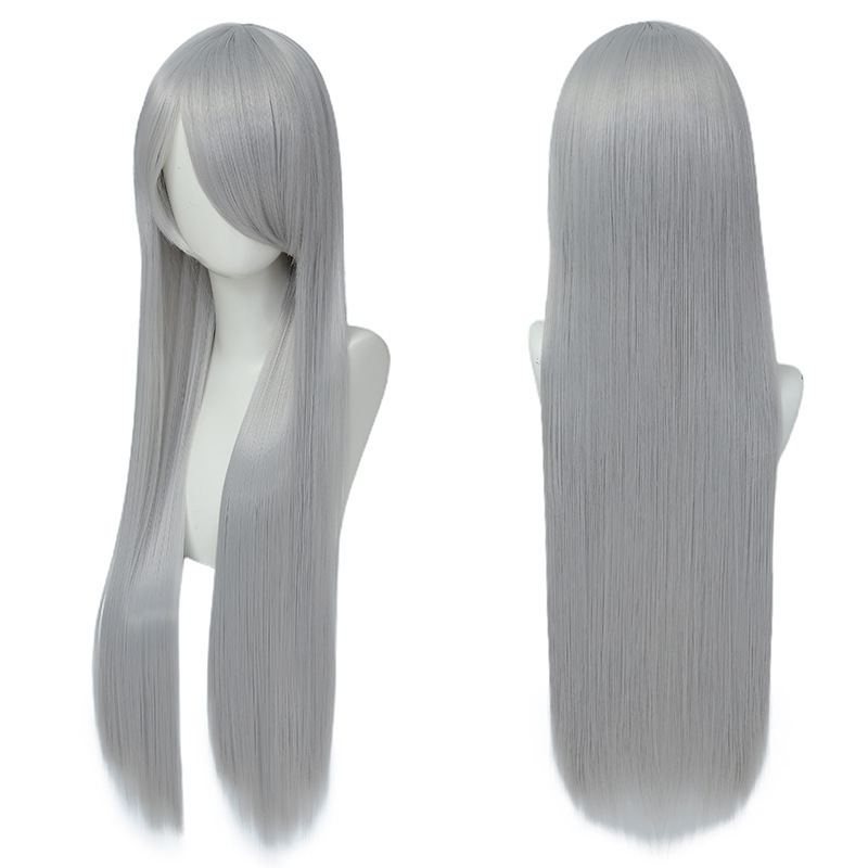 European and American Style Wig 80cm Colorful Long Straight Hair Anime Cos Wig High-Temperature Fiber Chemical Fiber Hair Head Cover - photo 26