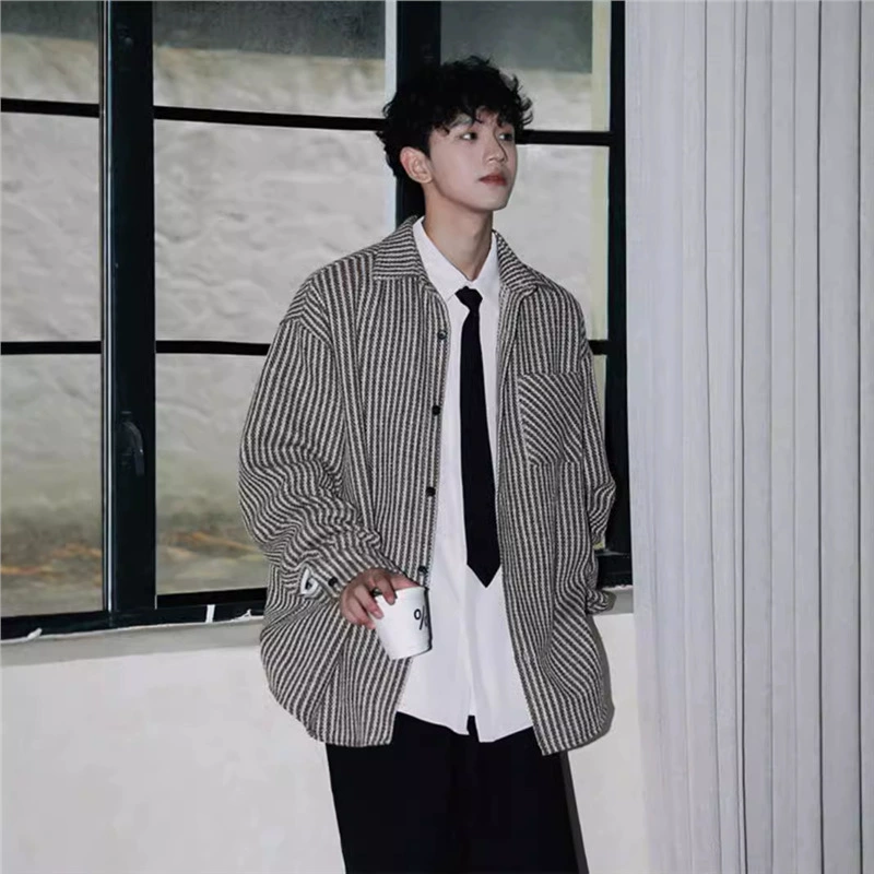Рубашка весна и осень 2024 новый иностранный мальчик красивый рубашка корейская версия пальто с длинными рукавами