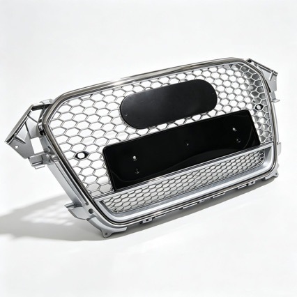 Suitable for 2013 2014 2015 2016 Audi A4 B8 RS4 honeycomb silver mesh front grille