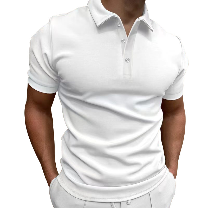 161g Weight Short Sleeve Sleeve Length Polyester Fabric Type Regular Top Length Casual Occasion Turndown Neckline Breathable Function Slim Fit Type Solid Color Pattern Summer Season Men's Gender Patchwork Design Simple Style Style Wholesale Men's Simple Style Solid Color Short Sleeve Patchwork Men's Tops 2