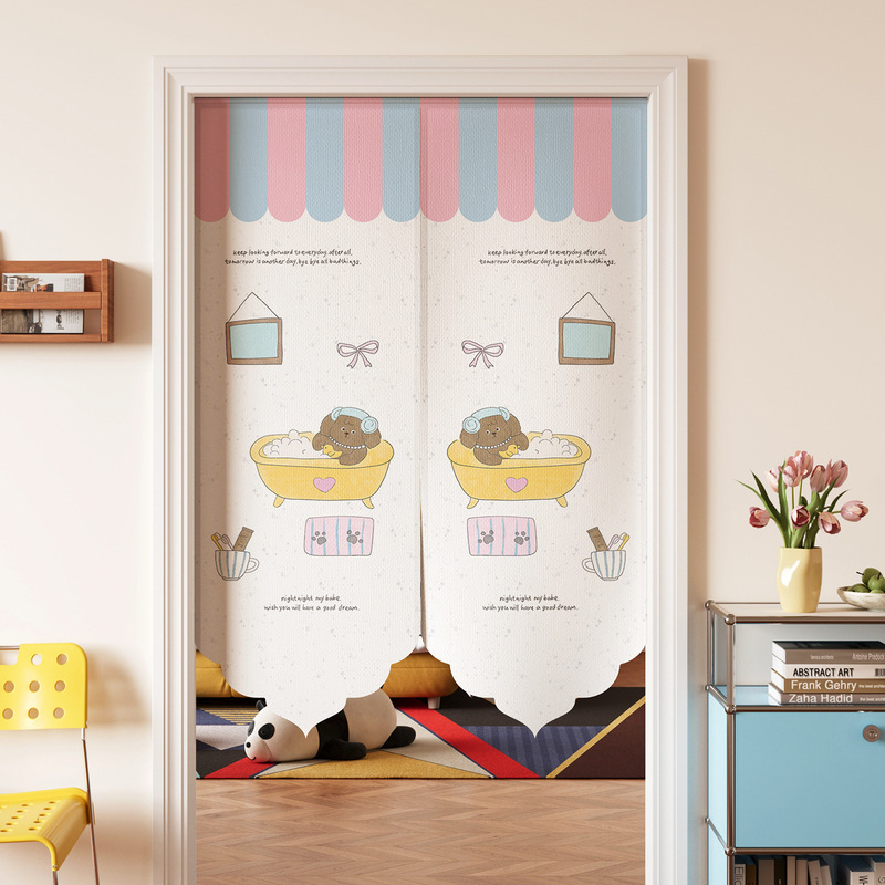 Minimalist Household Irregular-Shaped Door Curtain Kitchen Partition Curtain Bedroom No-Drill Blocking Half Curtain Bathroom Door Hanging Curtain