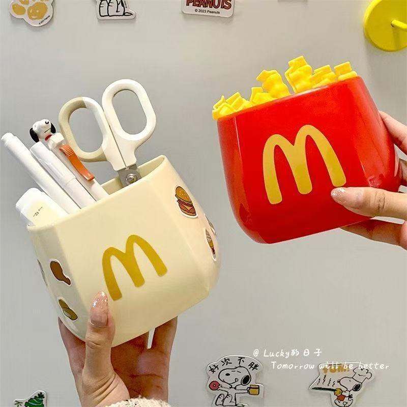 マクドナルド磁気吸収ボックス冷蔵庫磁気ペンホルダーかわいいフライドポテト磁気冷蔵庫ボックスクリエイティブペンホルダー|undefined