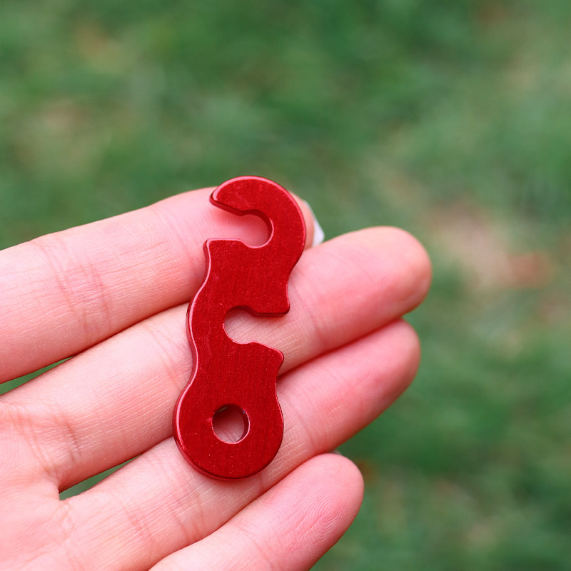 戶外野營鋁合金傘繩扣帳篷拉繩配件S型風繩扣三眼開口繩扣小號