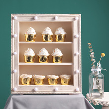 5ZV7批发欧式复古白色木质甜品台摆件森系婚礼展示架子蛋糕台精致