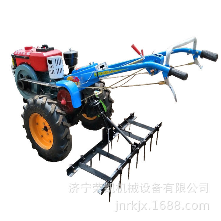 Walking diesel rotary tiller Orchard agricultural plough loose soil Tiller 15 horsepower electric start small tractor