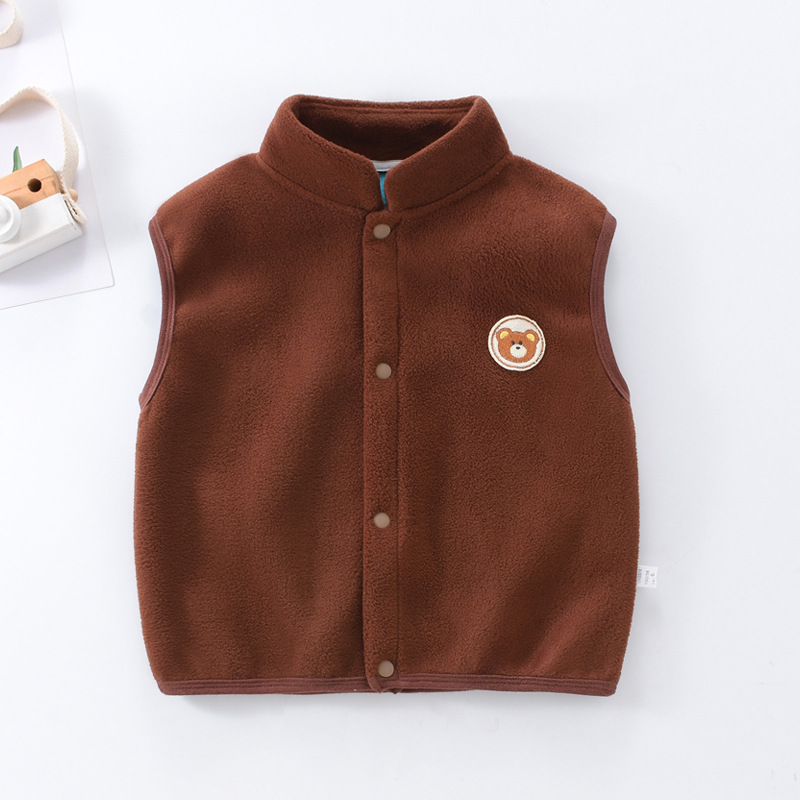 Chaleco de ropa exterior para niños primavera y otoño bebé Polar fleece warm fleece-forrado chaleco para niñas fuera capa superior