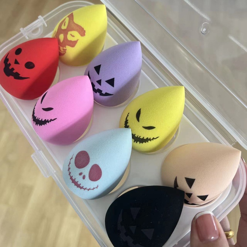 Mango belleza huevo polvo soplo oblicuo corte esponja soplo mojado y seco gota de agua herramienta no látex maquillaje fábrica al por mayor