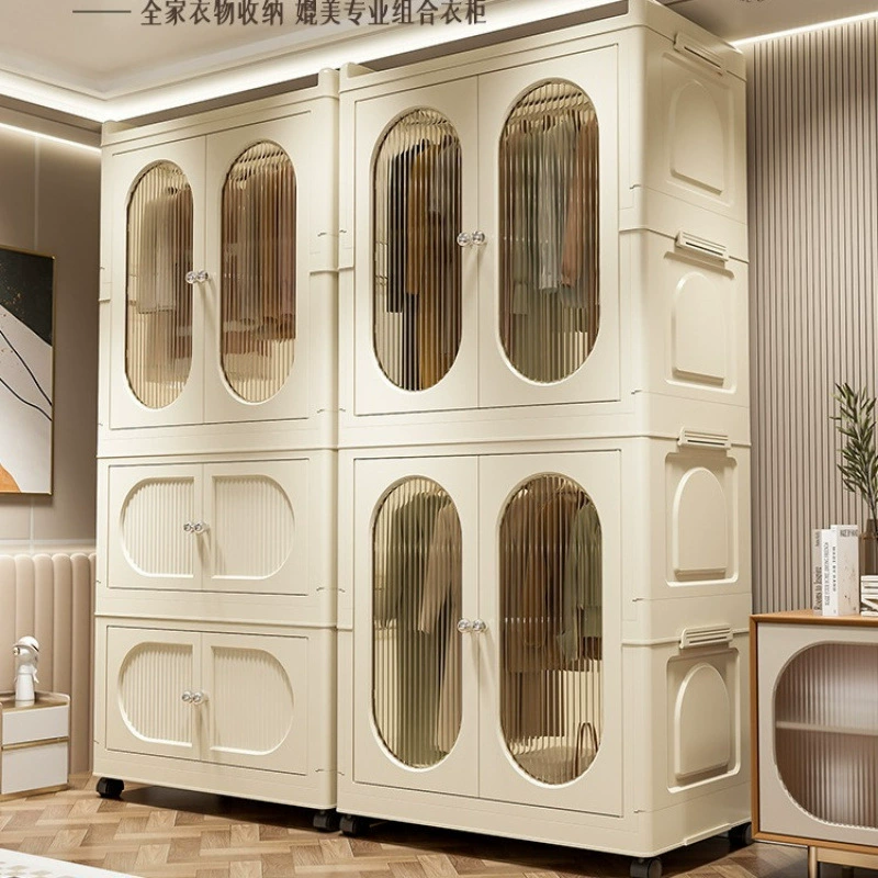 No-Install Modular Wardrobe Cabinet, Simple Children's Closet, 60/70 cm Width Options, Stackable