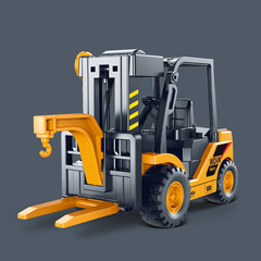 Inertia Simulation Engineering Truck Children's Toy Car Boy Baby Crane Excavator Forklift Elevating Crane Model
