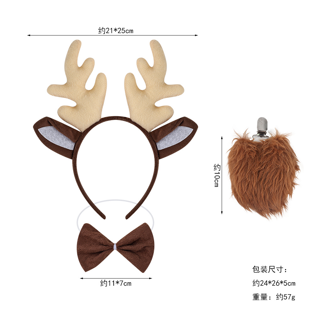 Diademas navideñas, diademas infantiles con cuernos de reno, artículos para fiestas, accesorios para la cabeza de reno, suministro transfronterizo, conjuntos de orejas de ciervo al por mayor image 11