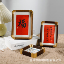 07新款仿铜角PVC圆角相框7/8寸A4正方形书法字国画装裱塑料批发