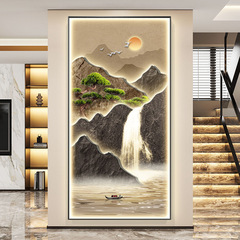 LEDライト流水は富を生み出す新しい中国風の玄関装飾絵画玄関ドア吊り絵画ハイエンド廊下風景壁画