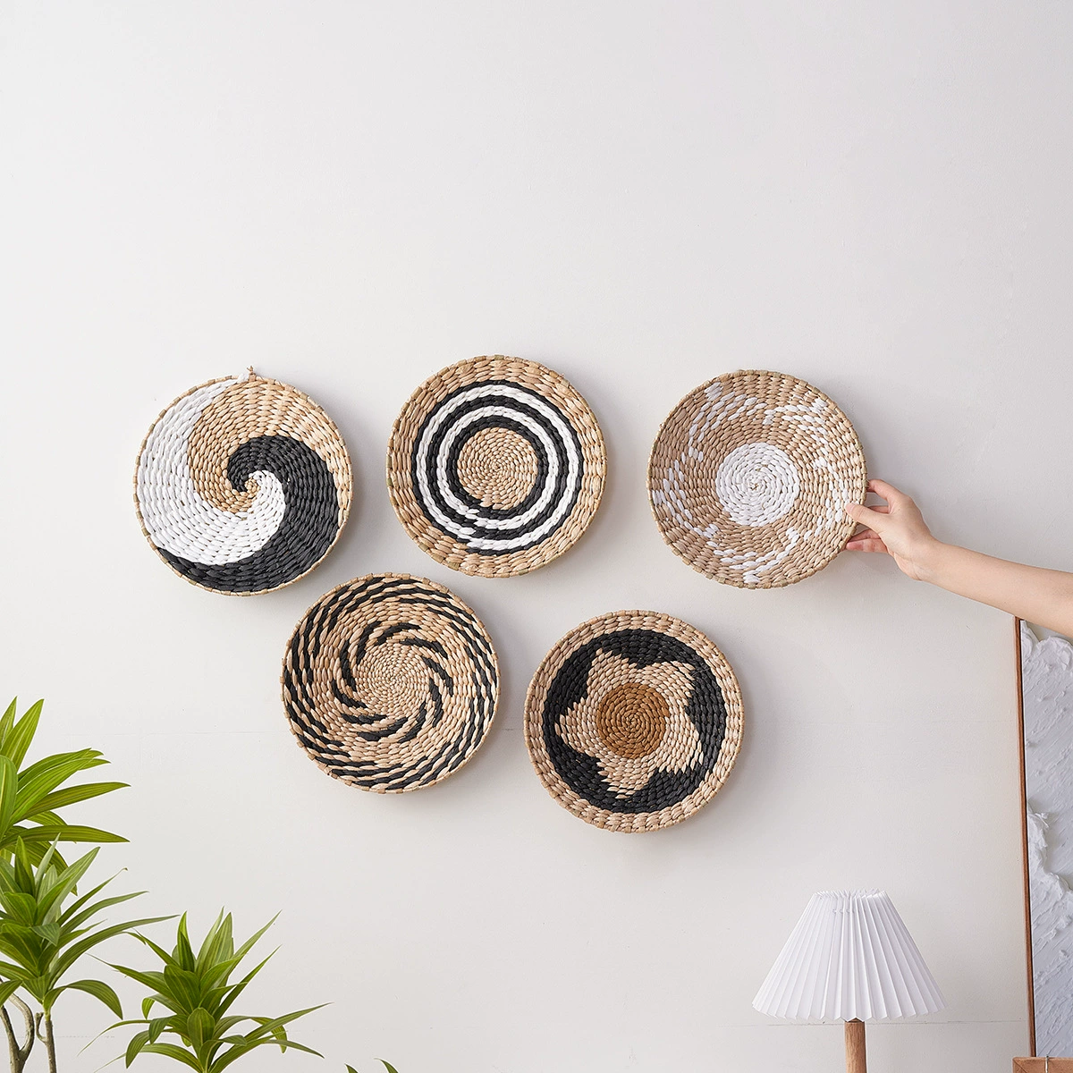 Креативные домашние подвески соломенные настенные украшения B & B отель ретро фон стены висит на диване настенная кровать украшения оптом