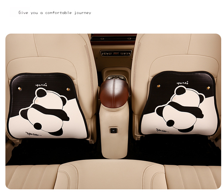 Panda Short-Style Car Seat Back Anti-Kick Pad, Car Seat Anti-Dirt Pad, Anti-Scratch Pad, Suitable for 90% of Cars