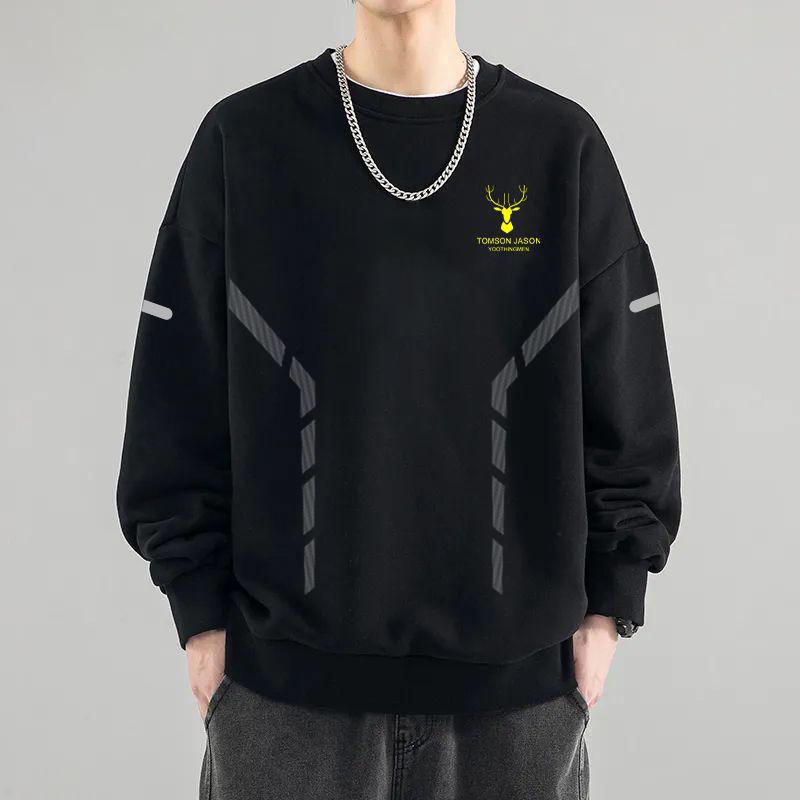 [Private Exclusive] Men's Sweatshirt 2024 Autumn American Loose Long Sleeve Round Neck Thickened Sportswear Pullover Trend