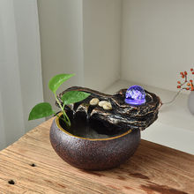 桌面流水摆件小型客厅办公茶室招财风水轮生财循环水装饰生日礼物