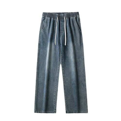 Men's Thermal Padded Thick American Street Casual Straight Leg Trousers Loose Straight Leg Retro Wide Leg Pants