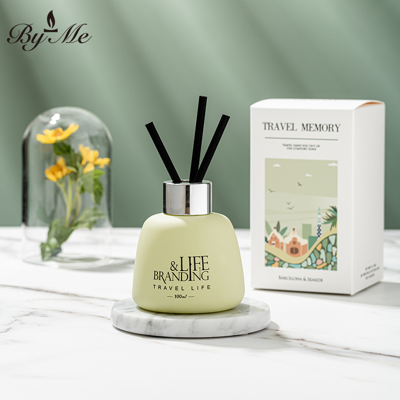 BYME Pottery Color Series 100ml Fireless Aromatherapy Essential Oil Set Home Indoor Simple Ornament Birthday Gift