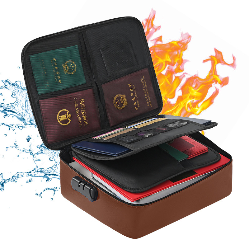 Paquete de Certificado de almacenamiento de documentos plegable bolsa de archivo impermeable multifuncional fibra de vidrio ignífugo archivo caja carpeta