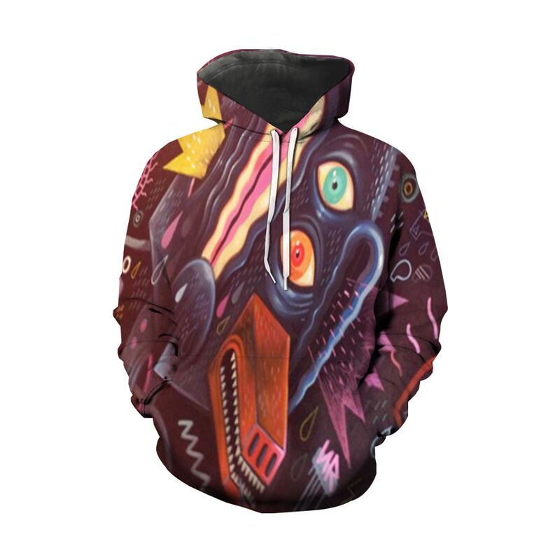 Cross-border AliExpress new trend abstract Monster 3D sweater digital printing men's and women's long sleeve hoodie couples