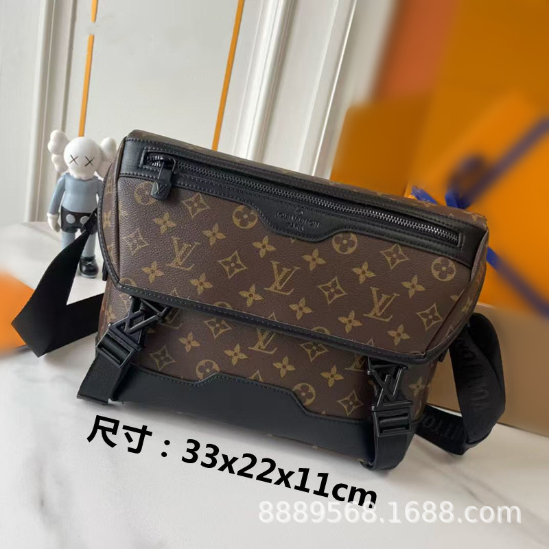 直接供給クロスボーダー m lv メンズバッグレディースバッグブラックウォリアーメッセンジャーバッグ枕バッグチェーンバッグボックスバッグポータブルブリーフケース|undefined