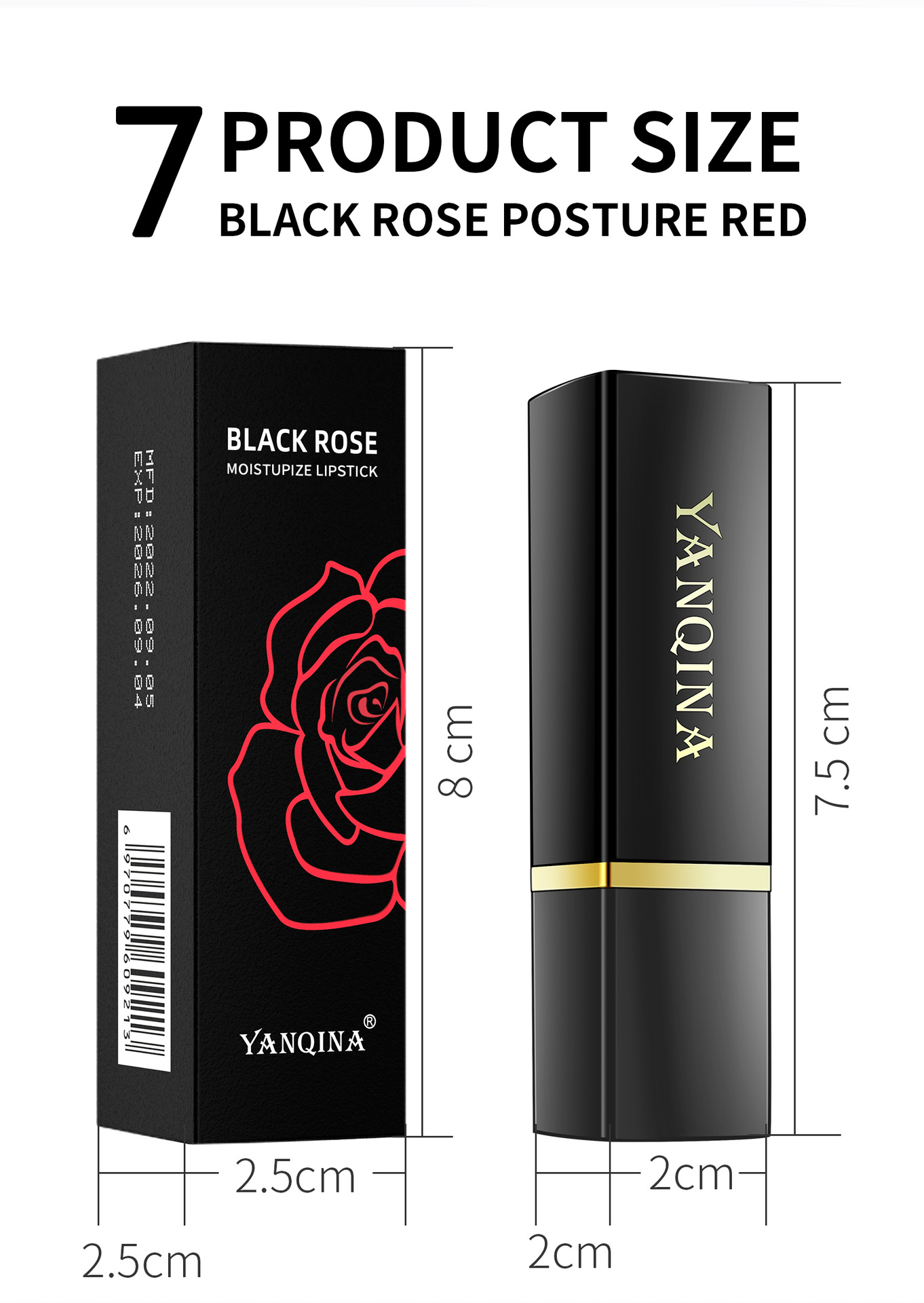 YANQINA Yanqina Black Rose Lipstick, a temperature-sensitive gradient lipstick that maintains makeup and color, is moisturizing and color-changing undefined