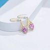 Fuchsia crystal, fashionable small design universal earrings, simple and elegant design, light luxury style, wholesale