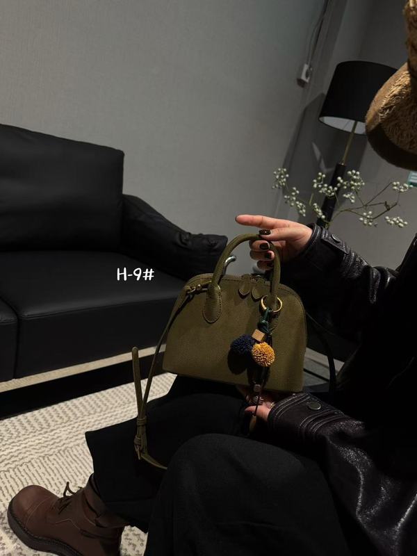 复古磨砂手提贝壳包小众设计精致小巧手拎包荔枝纹麂皮单肩斜跨包|undefined