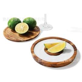 跨境木制调味罐沾盐器糖边盒果汁鸡尾酒研磨器木质盐边盘