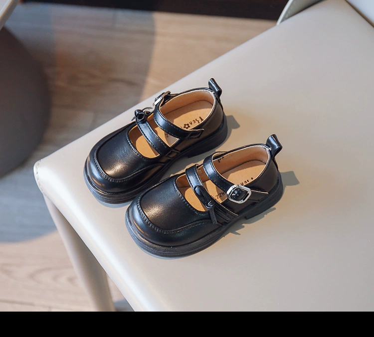 Детские кожаные туфли детские британский стиль принцесса туфли 2025 весна новые детские туфли маленького и среднего размера детские мягкая подошва производственные кроссовки