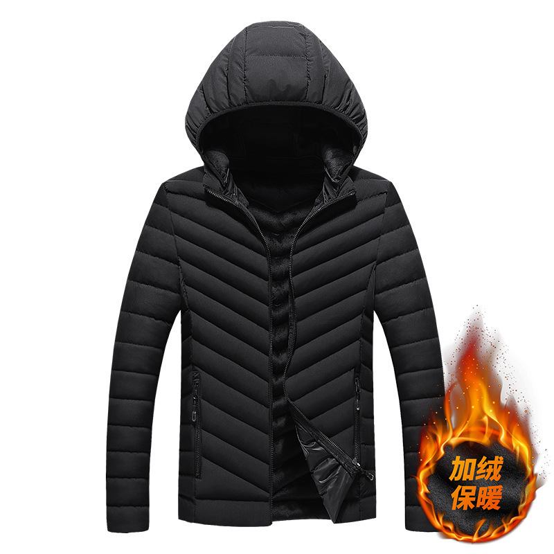 Cross-Border Hombres abajo abrigo de algodón acolchado de invierno de los hombres de lana forrada engrosada abrigo corto de moda cálida Comercio exterior directo de algodón acolchado chaqueta