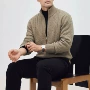 立领保暖秋冬季拉链针织衫