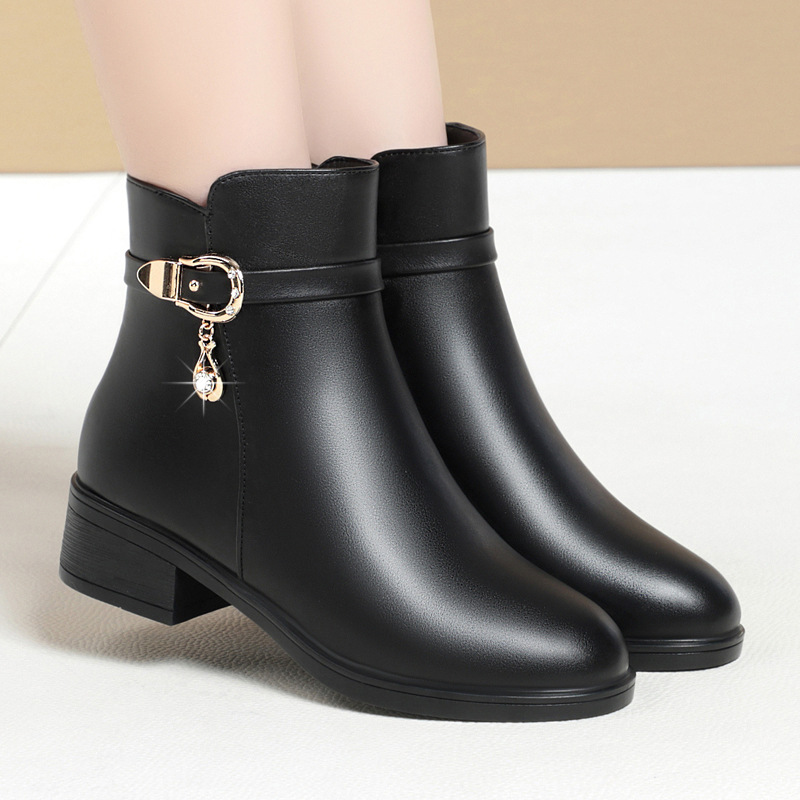 Keep warm comfortable casual boots with zipper