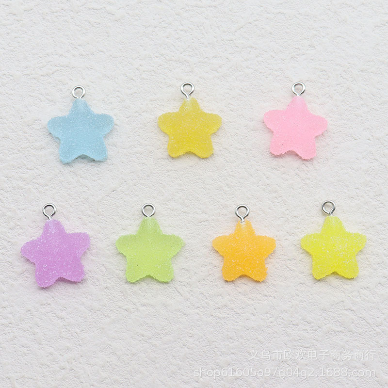 Food and Play Color Star Simulation Fudge Soft Rubber Five-pointed Star Keychain Earrings Bag Headwear Pendant DIY Accessories