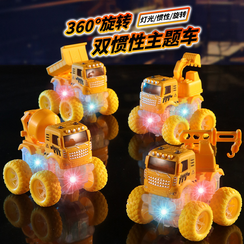 New boys light gear four-wheel drive off-road dual inertial engineering military missile fire truck fall-resistant children's toys