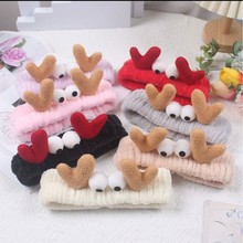 新款韩版可爱网红简约化妆洗脸发箍螃蟹脚可爱毛绒眼睛束发带批发