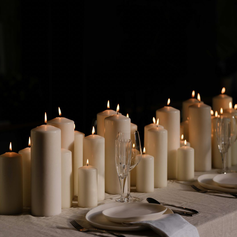 Vela cilíndrica sin humo e insípida propuesta de matrimonio banquete de cumpleaños hotel de Navidad restaurante occidental iglesia hogar mesa de cera sin humo