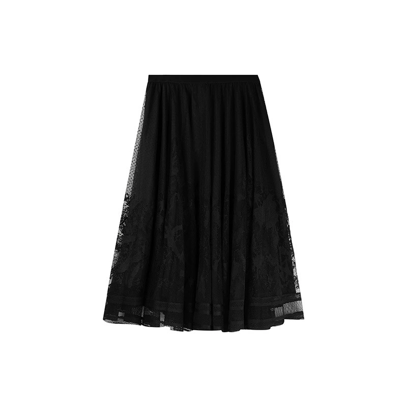 Ажурная юбка‑солнце, plus size, летний дизайн, на эластичном поясе, чёрная/белая