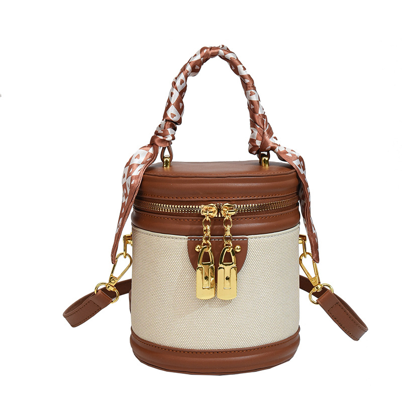 Bolso bolso bandolera femenino 2025 transfronterizo nuevo estilo coreano moda bolso de cubo portátil de alta calidad en contraste color bolso de hombro image 10