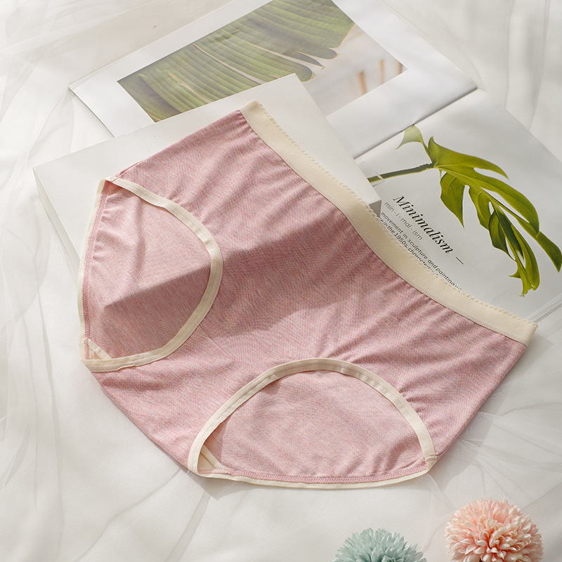 Ropa interior sin costuras de las mujeres al por mayor transpirable cintura media 40 ropa interior de algodón peinado de las mujeres calzoncillos de algodón entrepierna ropa interior elástica alta