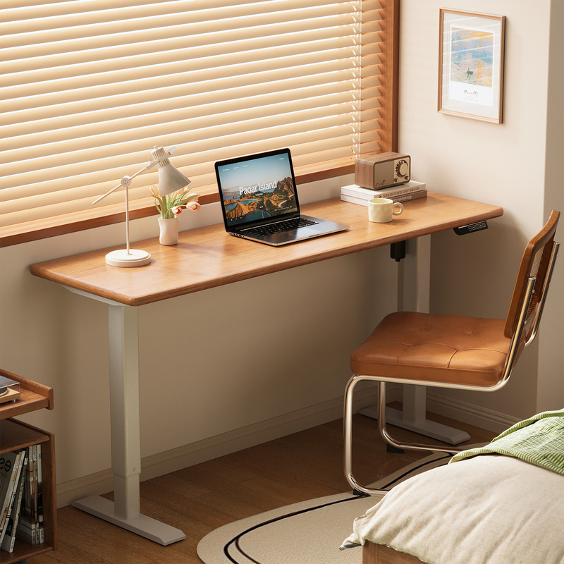 Solid Wood Electric Height-Adjustable Desk for Home Use, Suitable for Small Apartments, Bedroom Long Table, Standing Workstation, Office Computer Desk Solid Wood Electric Height-Adjustable Desk for Home Use, Suitable for Small Apartments, Bedroom Long Table, Standing Workstation, Office Computer Desk